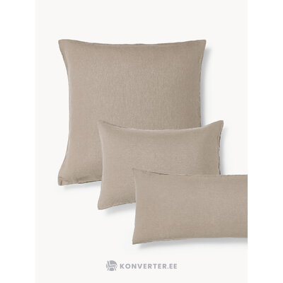Tamsiai smėlio spalvos lininis pagalvės užvalkalas (lengvai kvėpuojantis) 40x80