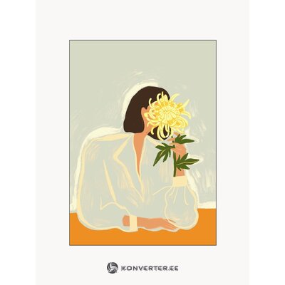 Plakatas su chrizantema (plakatas ir rėmas)