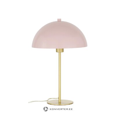 Rozā-zelta galda lampa (matilda) ar skaistuma trūkumiem.