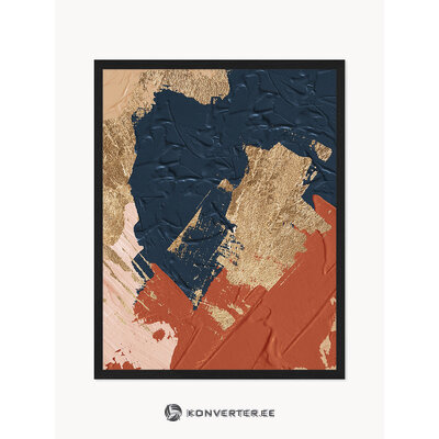 Įrėmintas sienų paveikslas su abstrakčiais dažais (bet koks vaizdas)