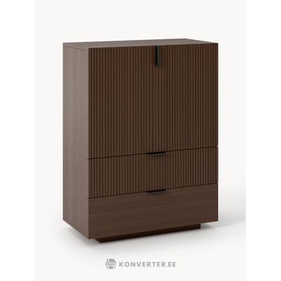 Высокий шкаф темно-коричневого цвета (Сато)