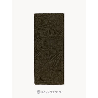 Tamsiai rudas raštuotas vilnonis kilimas (Eleni) 80x200