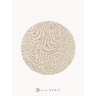 Bēšs apaļš vilnas paklājs (Eleni) D=120