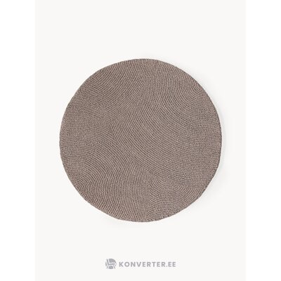 Tumši bēšs apaļš vilnas paklājs (Eleni) D=120