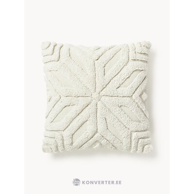 Vaaleanbeige kuviollinen puuvillatyynyliina (Nira) 45x45