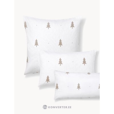 Valge Mustriga Puuvillane Padjakate (X-mas Tree)50x80