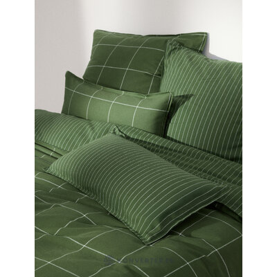 Tummanvihreä kuviollinen puuvillapussilakanasetti (Noelle) 135x200