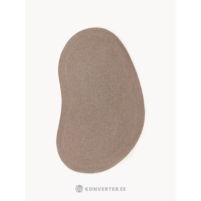 Tumši bēšs ovāls vilnas paklājs (Kadey) 260x240