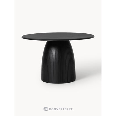 Black Round Solid Wood Dining Table (Nelly) D=120