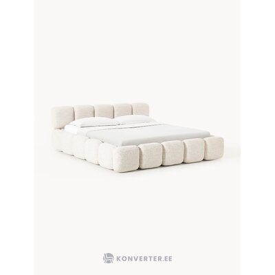 Light Beige Upholstered Bed (Tayla) 200x200