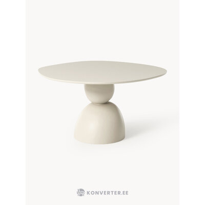 Обеденный стол особой формы (Sahra) светло-бежевого цвета, диаметр 140 см