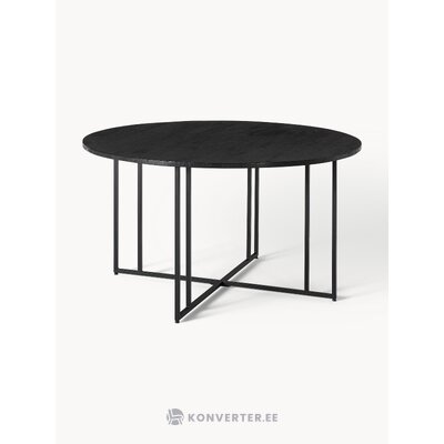 Черный круглый обеденный стол из массива дерева (Luca), диаметр 140 мм