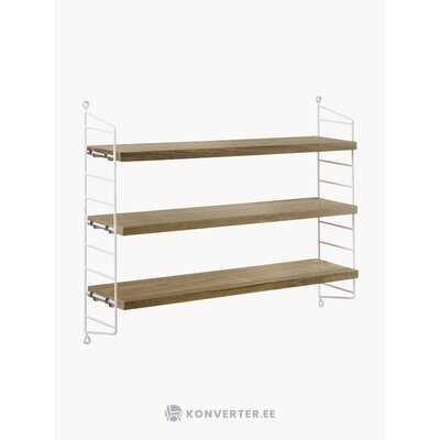 Коричневая настенная полка с карманом для шнурка (мебель из шнурка)