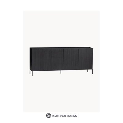 Juoda medžio masyvo spintelė „Avourio“ (medinė)