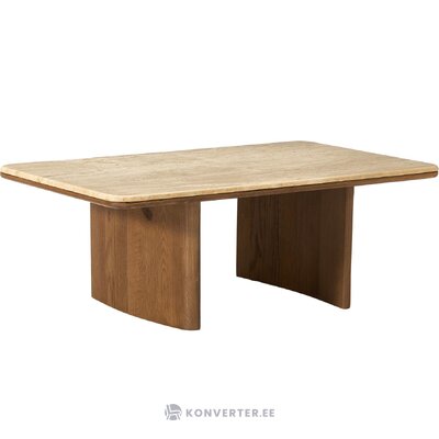 Tammesta ja travertiinista valmistettu sohvapöytä (Chandler)