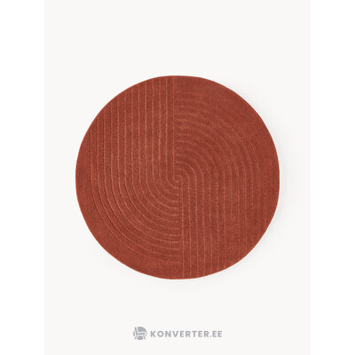 Terracotta Color Round Wool Rug (Mason)D=120