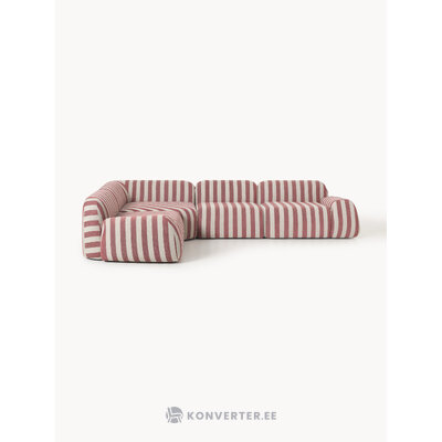 Striped Corner Sofa (Striped Fabric Black)