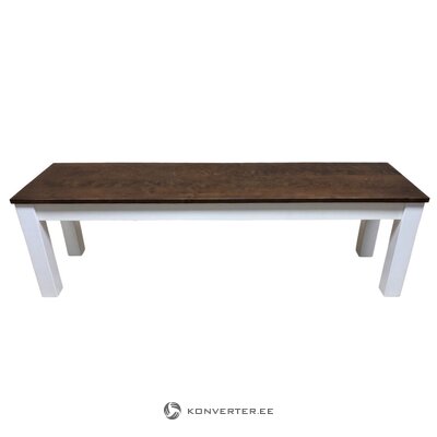Walnut brown-white solid wood bench (wilma)