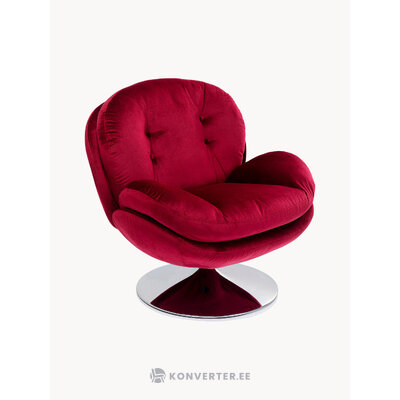 Red Velvet Swivel Armchair Cos (Kare Design)