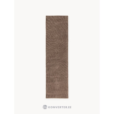 Brown Patterned Wool Rug (Aaron)80x300