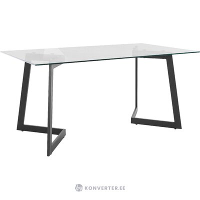 Musta lasi ruokapöytä (160x90) (tina)