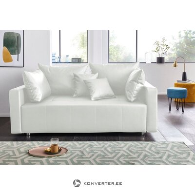 Белый кожаный диван-кровать (dany)