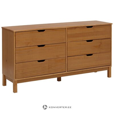 Brown solid wood chest of drawers (post)