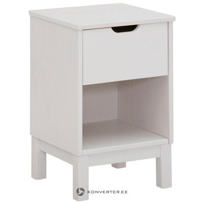 White solid wood bedside table (post)