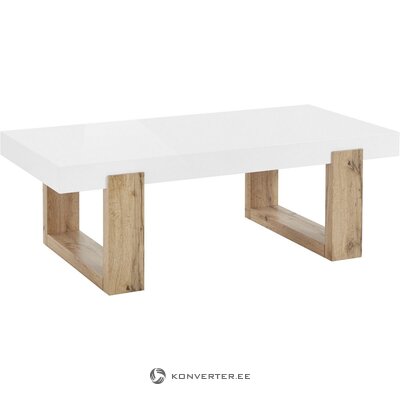 Brown and white high gloss coffee table (solid)