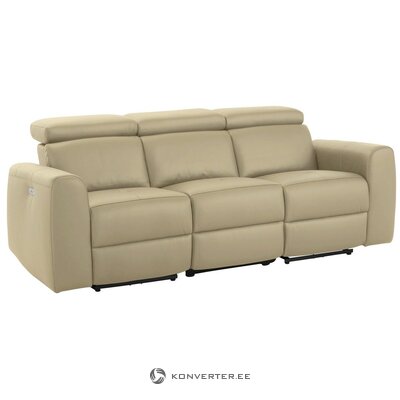 Kermanvärinen kolmen hengen sohva rentoutumistoiminnolla (sentrano)
