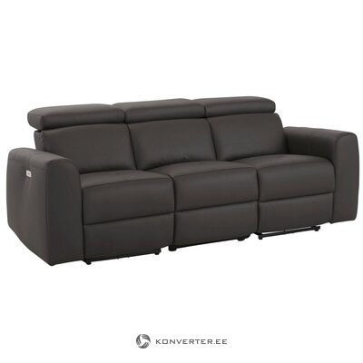 Ruda odinė sofa su relaksacijos funkcija (sentrano)