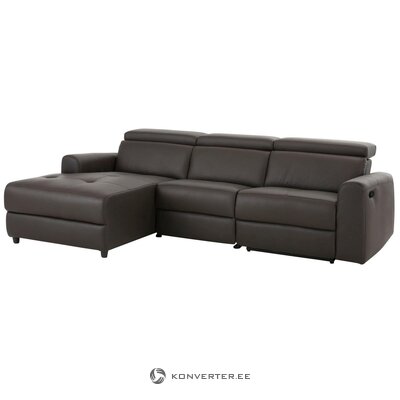 Brown leather corner sofa with relaxation function (sentrano)