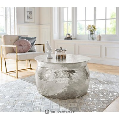 Silver round aluminum coffee table (noise)