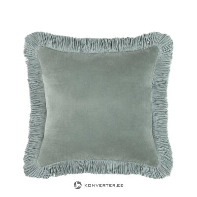 Pilkos spalvos aksominis dekoratyvinis pagalvės užvalkalas (phoeby) nepažeistas