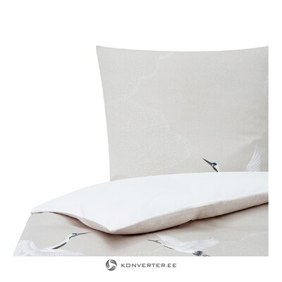 Light gray patterned cotton bedding set (yuma) intact