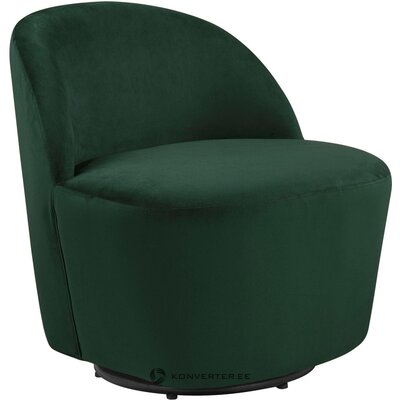 Žalio aksomo dizaino fotelis (skaidrė)