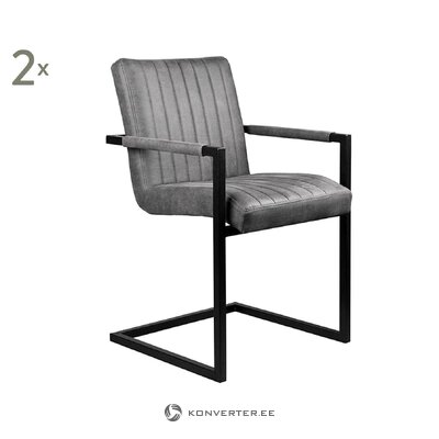Серый стул ponza с металлическим каркасом (этикетка 51)
