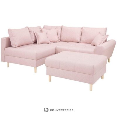 Розовый угловой диван-кровать (рис)