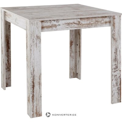 Antique white dining table (80x80) (lynn)