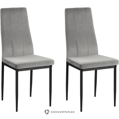 Gray velvet chair (kelly)
