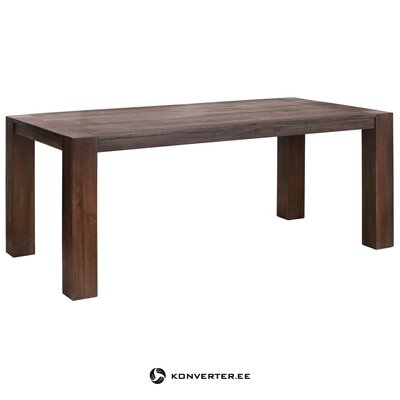 Large dark brown acacia dining table