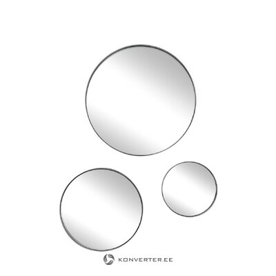 Набор из 3-х круглых настенных зеркал в черной раме (плющ) 20+30+40 с изъянами красоты