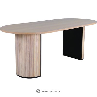Šviesaus ovalo dizaino pietų stalas bianca (venture design) 200cm nepažeistas