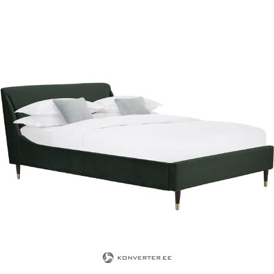 Tamsiai žalia aksominė lova (nova) 180x200 nepažeista