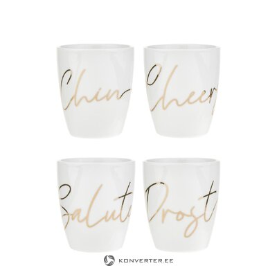 Set of 4 coffee cups (cheers) intact