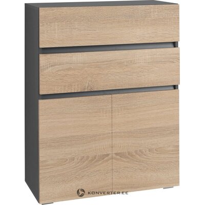 Brown-gray cabinet with 2 drawers and 2 doors (wisla)