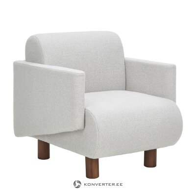 Light gray design armchair (coco) intact