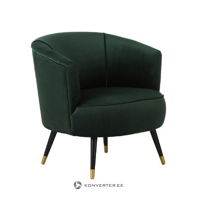 Dark green velvet armchair (ella) intact