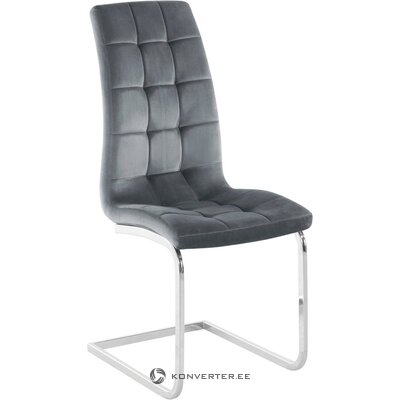Gray velvet dining chair with metal legs (lola)