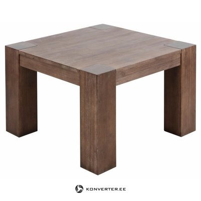Mažas tamsiai rudas kavos stalas su medine masė